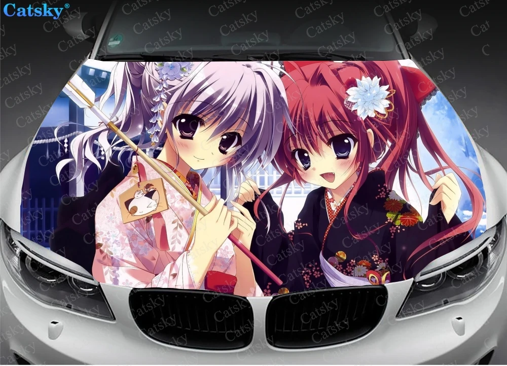 

Anime Girl Car Hood Sticker,Sword Car Hood Decoration, Hood Protection Cover, Vinyl Car Sticker, Custom Side Sticker Car Decals