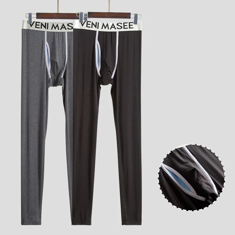 Man Modal Thermal Underwear Long Bulge Pouch Lingerie Breathable Skinny U-Convex Winter Warmer Boxers Outdoor Bottoms Leggings