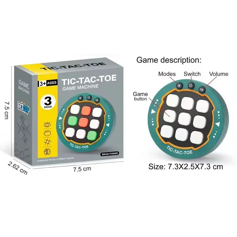 Электронная мини-игровая консоль Tic Tac Toe детские развивающие интерактивные