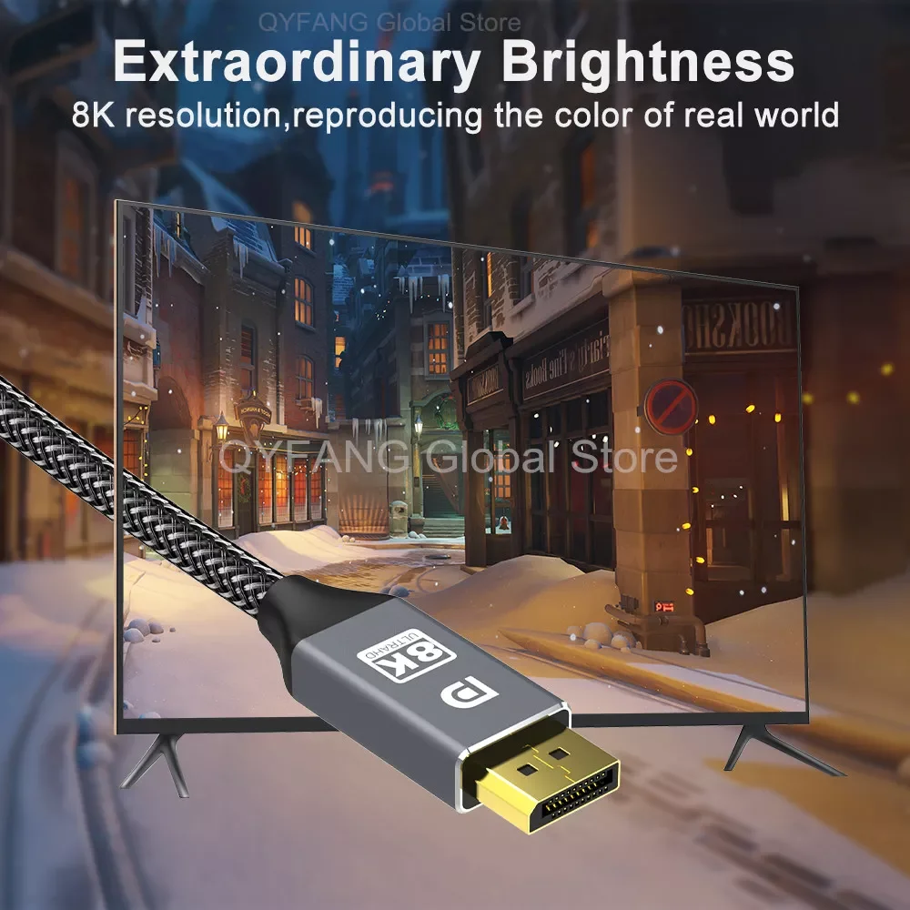

DisplayPort 1.4 Cable 4K 144Hz Display Port Cable 8K 60Hz DP 1.4 Cable For HD TV Graphics Card Projector DisplayPort 8K DP Cable