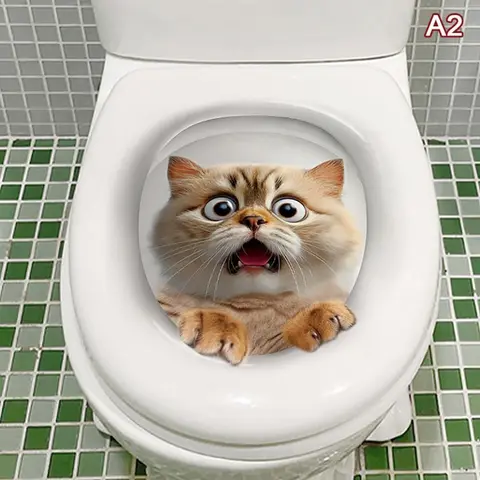 3D наклейки для туалета ПВХ
