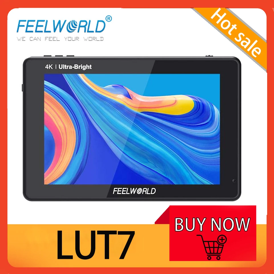 

FEELWORLD LUT7 7 Inch 3D LUT 2200nits Touch Screen DSLR 4K Camera Field Monitor for DSLR Cameras Video