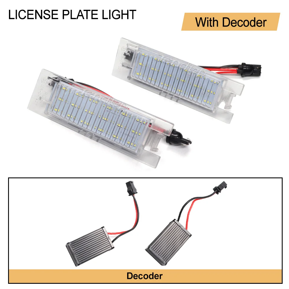 2 шт. светодиодный льные светодиодные лампы для номерного знака Opel Astra H J Corsa C D