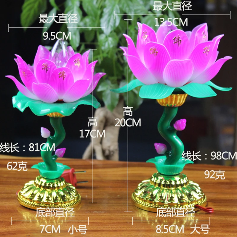 Лампа Lotus Lamp Buddha Changming Qiangshen for Guanyin Бытовая вилка-in весветильник