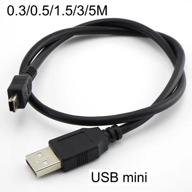 

0.3m/0.5m/1m/3m/5m Mini T port to USB 2.0 A Male Data Sync Charger Charging Cable Line Wire for MP3 MP4 Car Camera