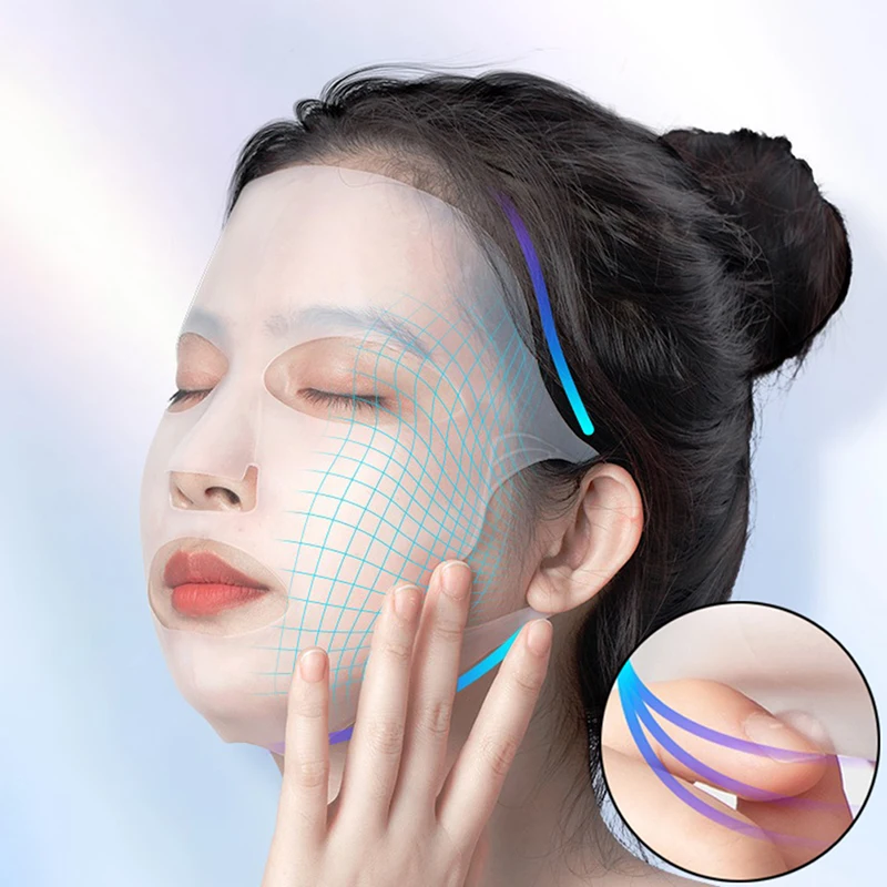 

Full Cover Mask For Face 3D Design Lift Promote Mask Absorption Silicone Facial Skin Care Anti Wrinkle Firming Cover Tools
