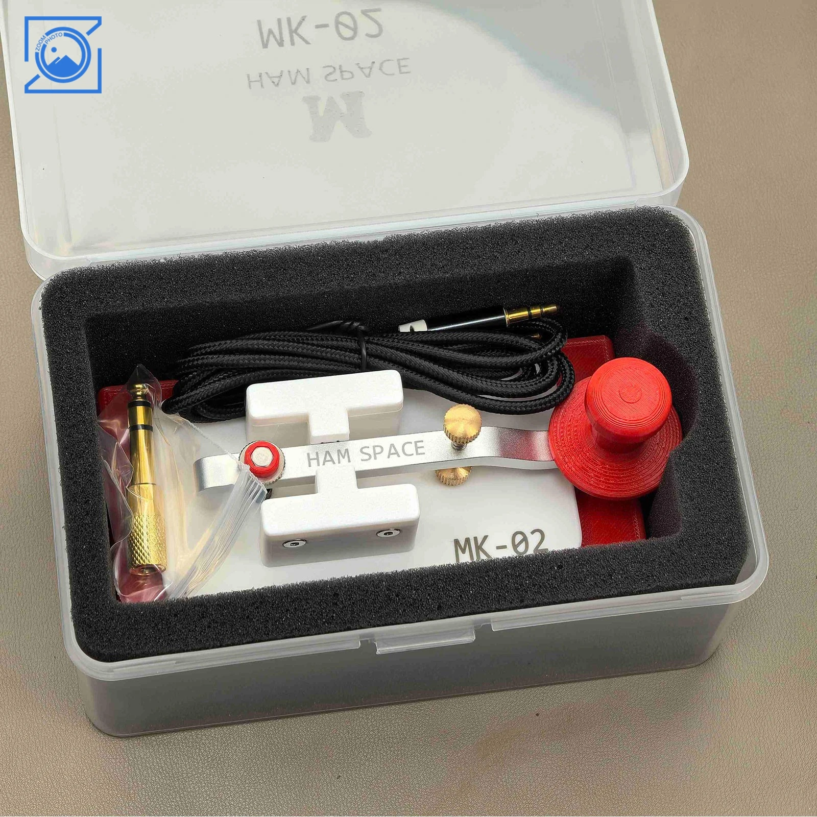 Фото HAM SPACE MK-02 Код Морзе CW Key Мини-ручной ключ с 3D-печатью Высококачественный радиоаксессуар с адаптером 3,5–6,5 №1