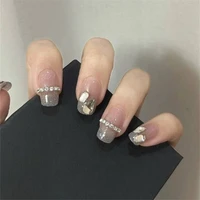 24pcs false nails artificial fake nails with glue full cover nail tips nails press on nails fake full cover nail tips nail art
