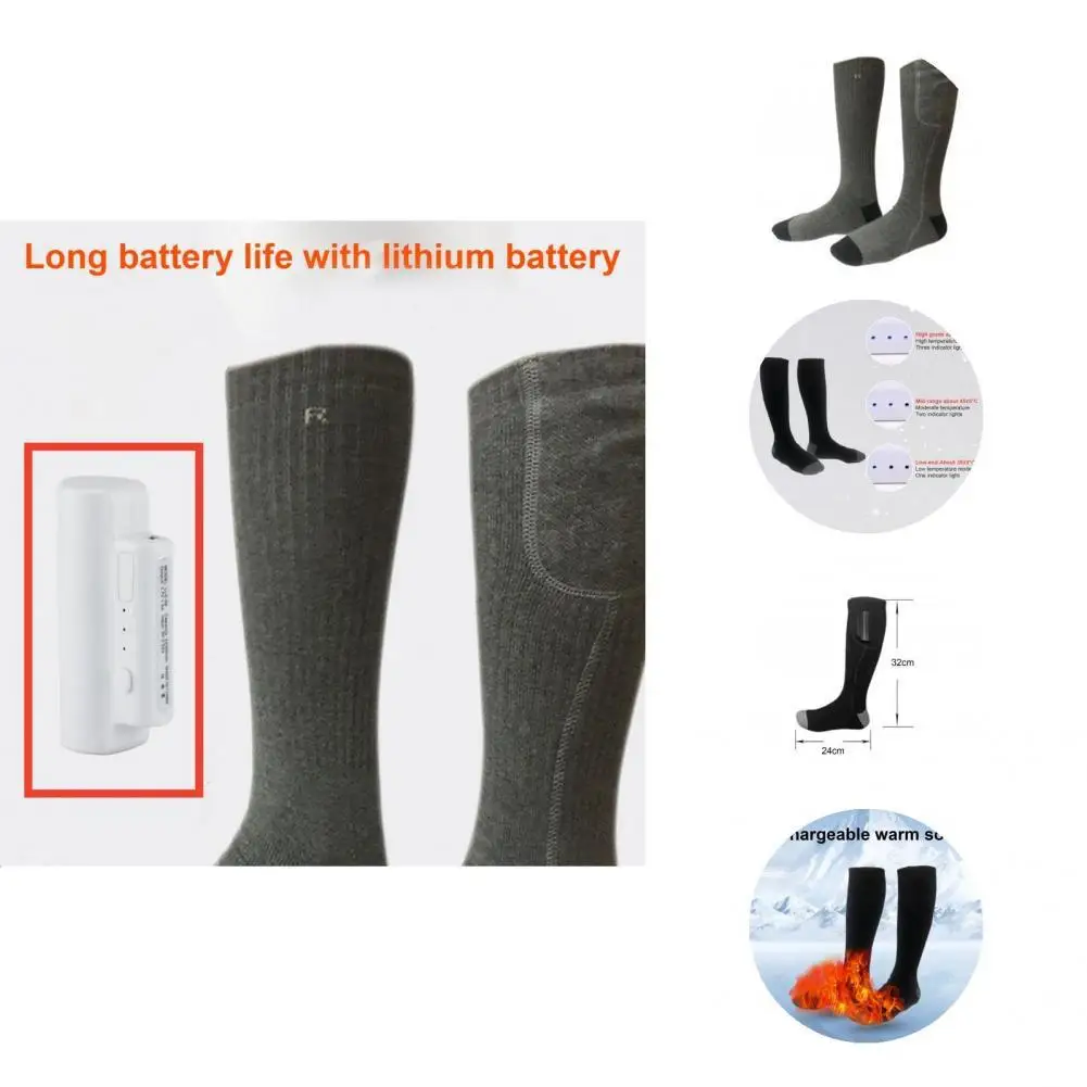 

Durable 1 Set Great Electric Thermal Warming Socks Comfortable Wear Foot Warmer Constant Temperature for Home