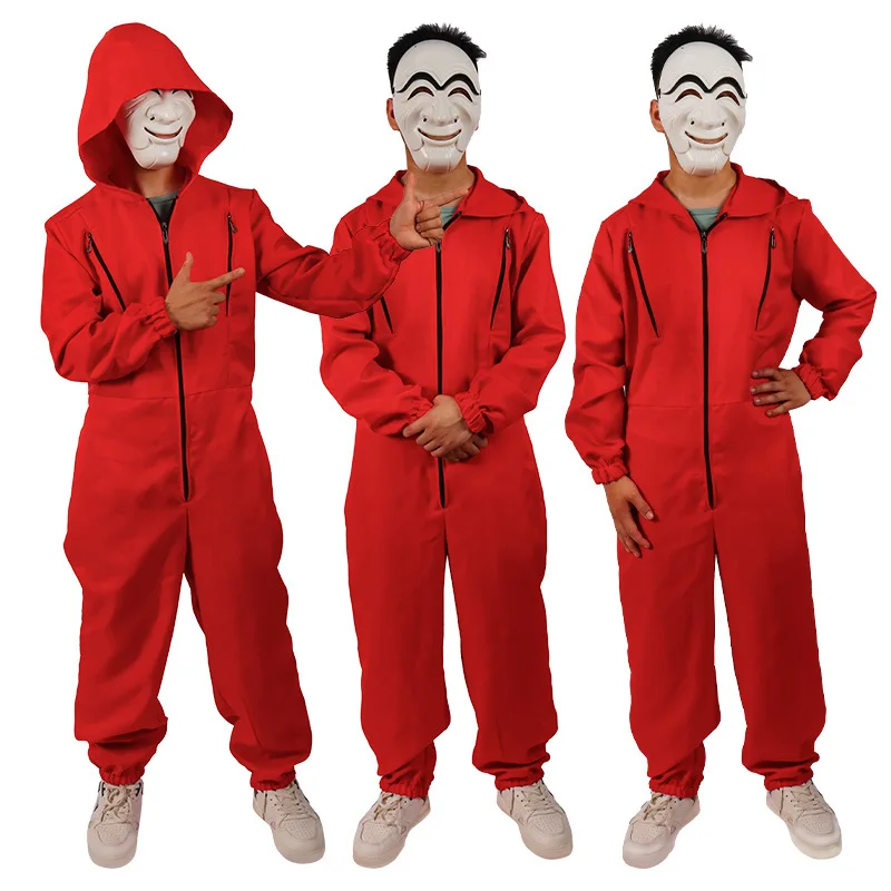 

La casa de papel Costume Cospla Red One Piece Costume Dali Tooling Korea TV & Movie Money Heist Halloween Cos Clothes