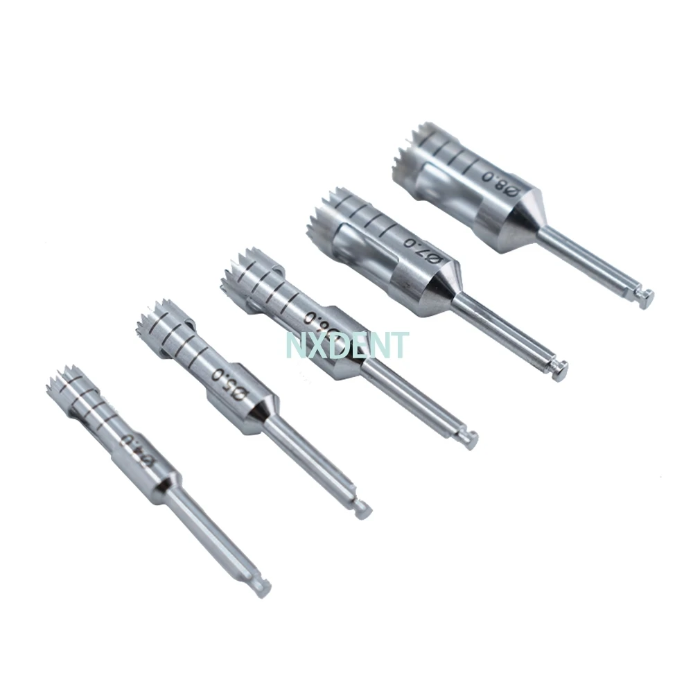 

Dental Low Speed Implant Handpiece Implant Trephine Drills Surgical Instruments Bone Graft Burs Saw 4.0/5.0/6.0/7.0/8.0 Out size