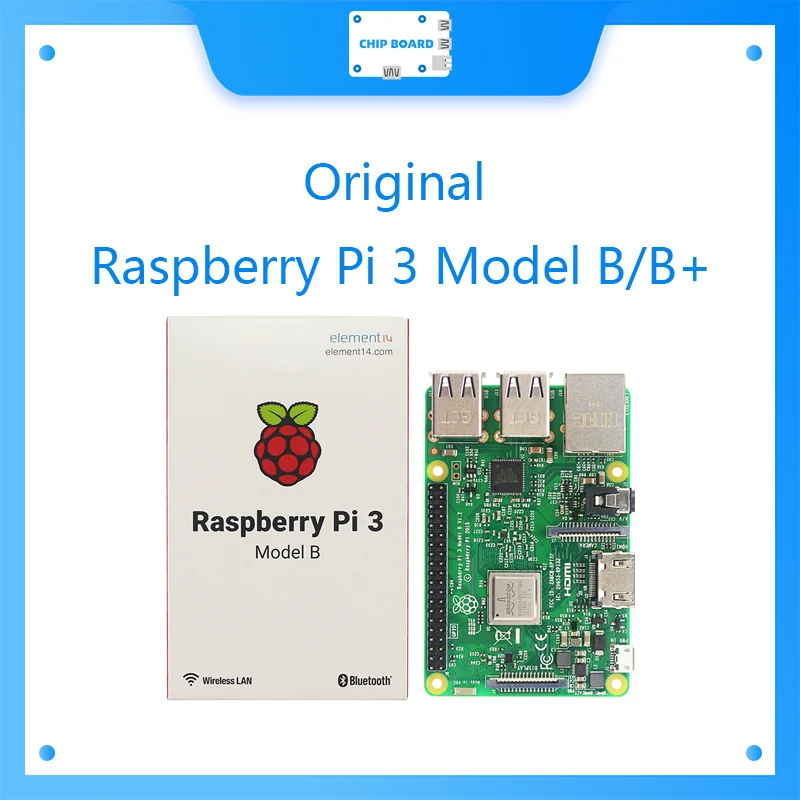 

Original Element14 Raspberry Pi 3 Model B/B+ Plus 3B+ BCM2837 1.2G raspberry pi 3 with 2.4G & 5G WIFI 4.2 Bluetooth and PoE