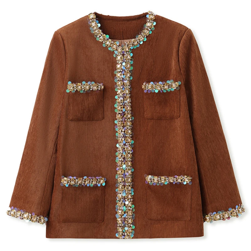 Осень/зима винтажный комплект премиум-класса Heavy Industry с бриллиантами и карманами