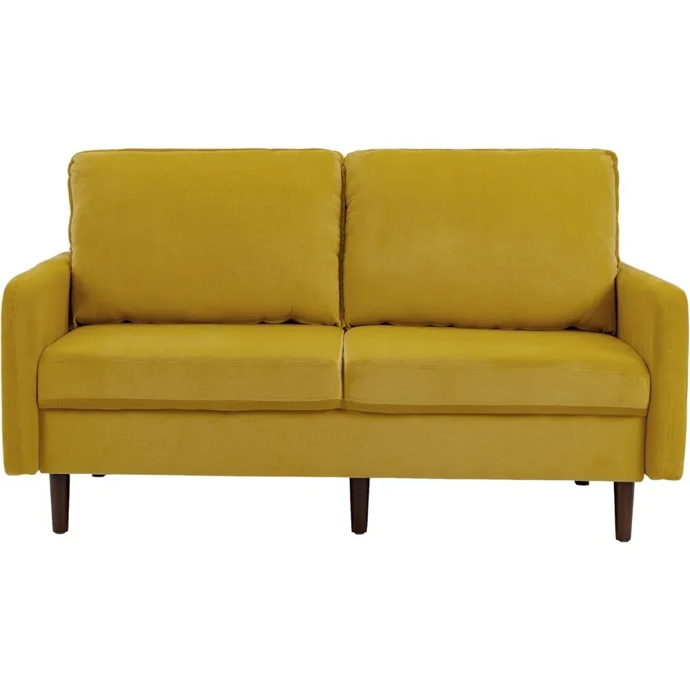 Фото L Диван с 2 сиденьями с подлокотником, мягкое сиденье Love Seat, бархатные 2-местные диваны для гостиной, диван с 2 сиденьями №1
