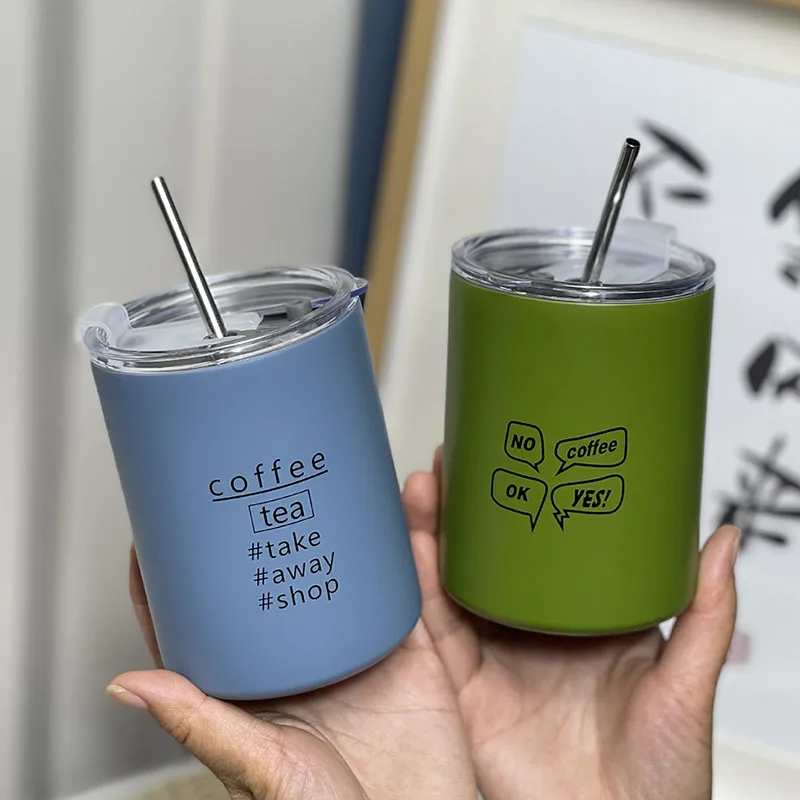 

Coffee Mugs Cups Yerba Mate Cup Mug Thermos Stainless Steel Beer Water Bottle Wide Mouth Opening Drinkware Tumbler with Straw