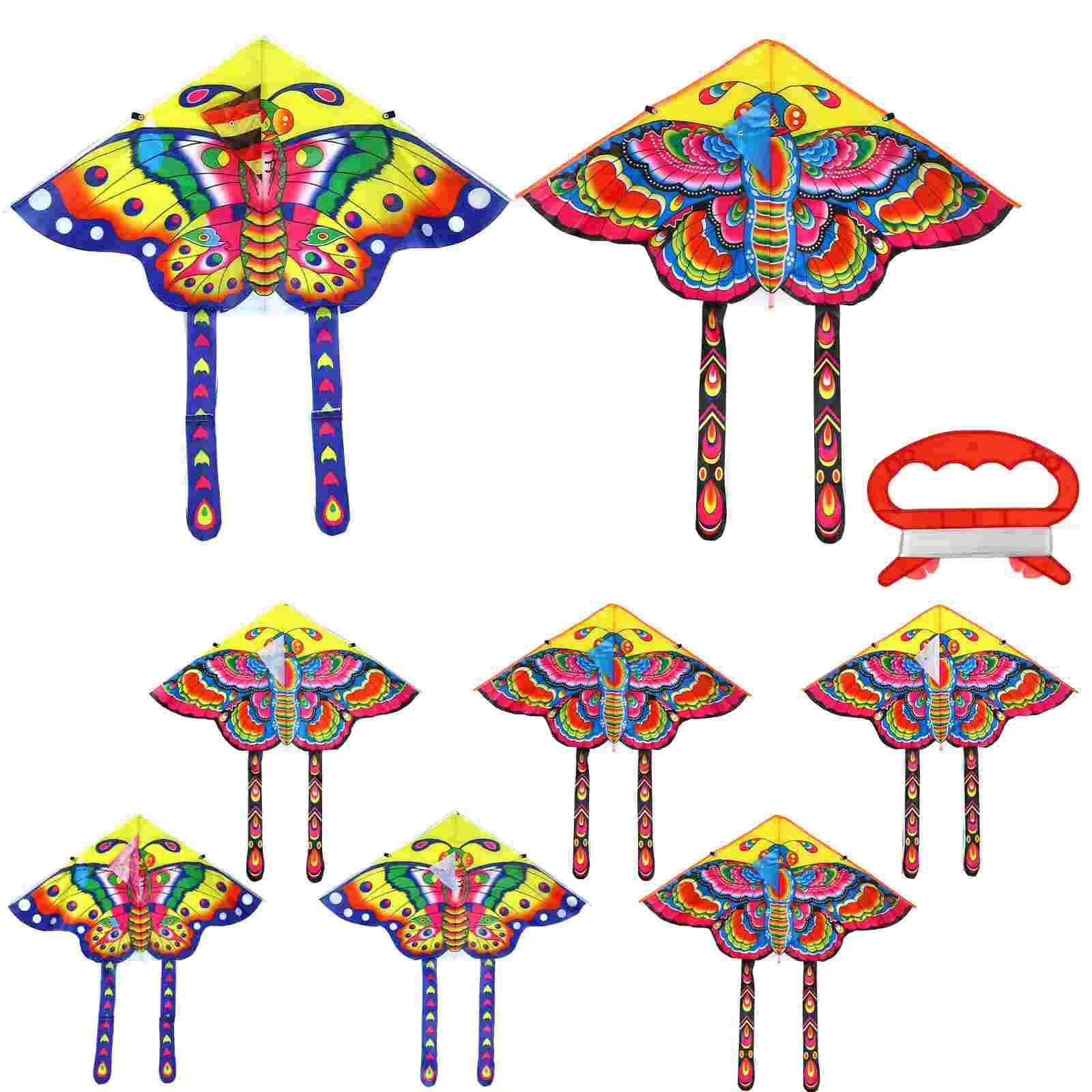 

8 Sets Kite Girl Beach Toys Creative Suite Colorful Butterflies Rainproof Silk Toddler