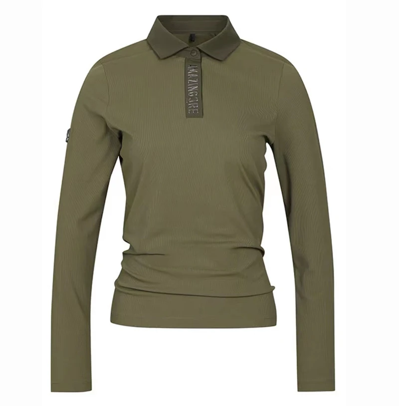 

Amazingcre Golf Wear Women's Long Sleeve T-shirt 2023 Autumn New Lapel Elastic Slim-fit Golf Clothing Sports Quick-drying Jersey