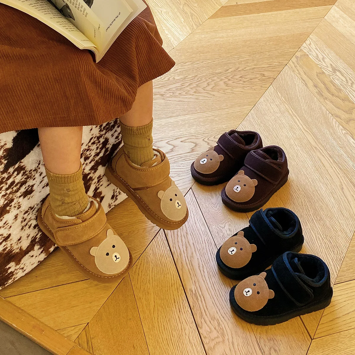 

Children's cotton shoes winter new cute cartoon men and women infants and toddlers baby warm shoes sports and leisure shoes