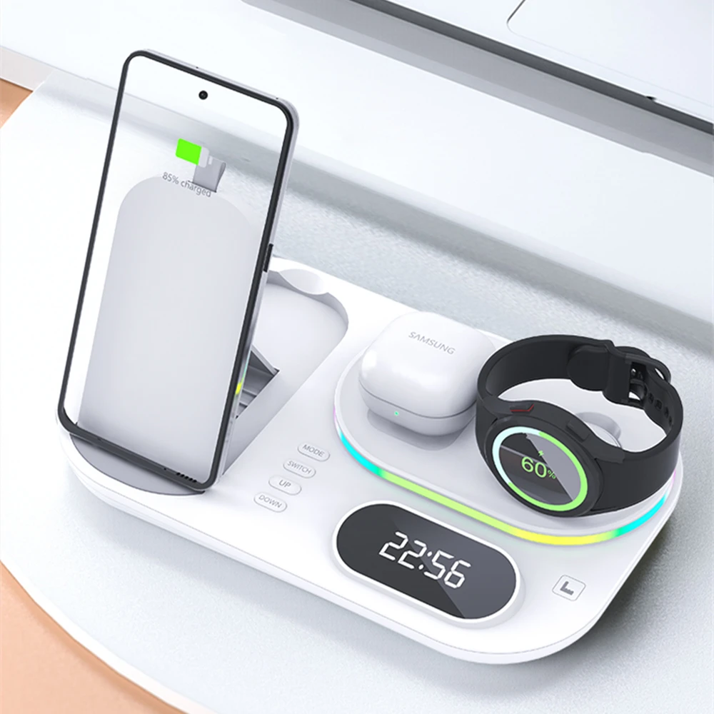 upgrade fast wireless charger qi 3 in 1 wireless charging station compatible with apple airpods iphone samsung watch galaxy s20 free global shipping