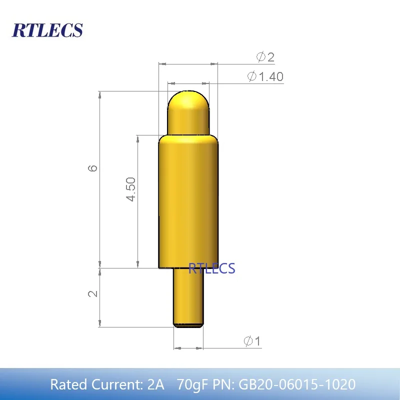 

RTLECS Подпружиненный разъем Pogo Pin 2.0 мм 5 шт.
