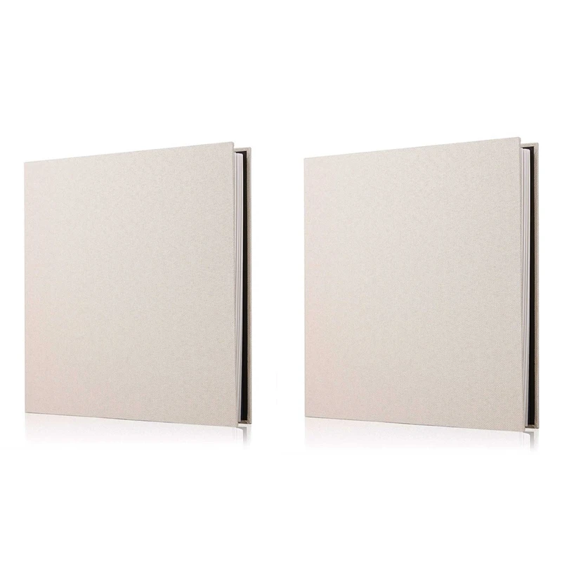 

2X Photo Album Scrapbook Linen DIY Memory Book Thick Pages With Protective Film Save Images Permanently,Best Gift Choice