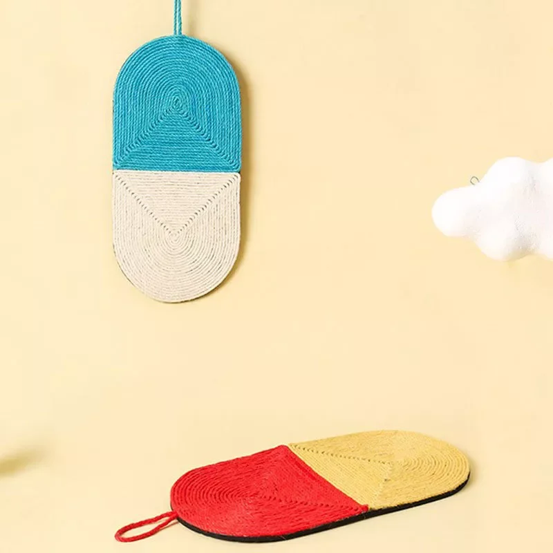 

Scratching Board Sisal Pad Claw Grinding Scratching Pad Pill Shape Scratch-Resistant Non-Slip Pad Grinding Claw