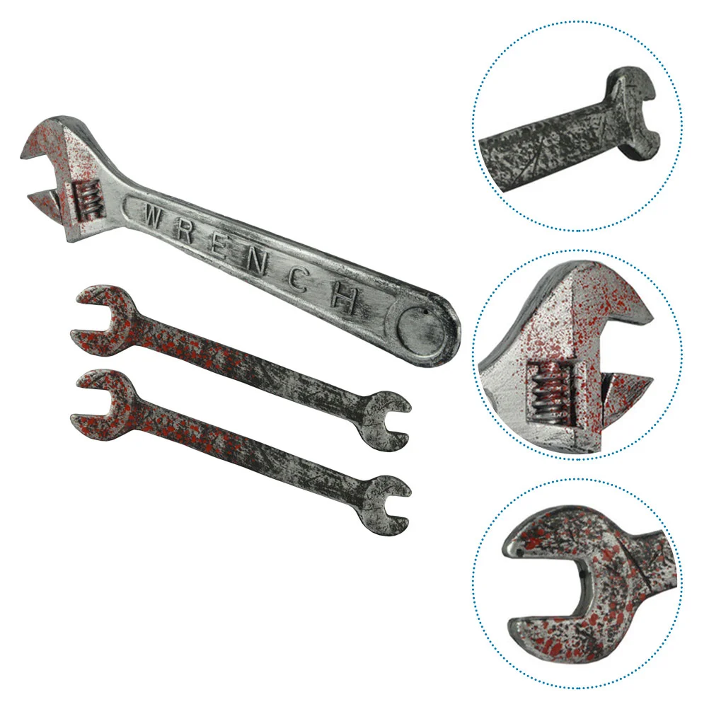

3 Pcs Scary Toys Children Simulation Wrench Photo Props Wrench Props Clothing Horror Wrench Spanner Props