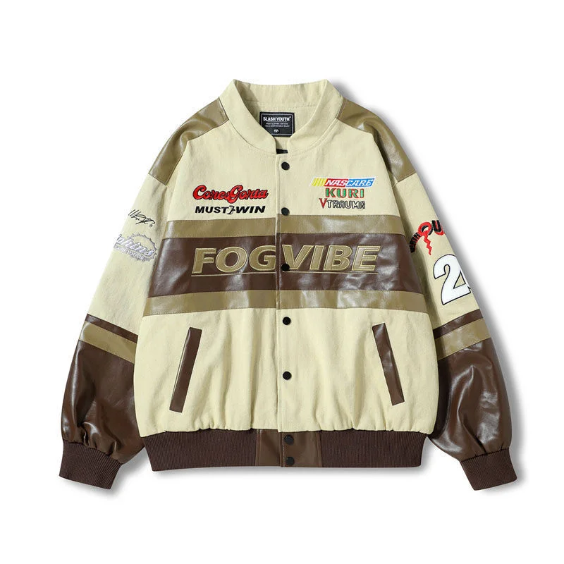 

Новинка 2022, куртка в американском ретро-стиле с вышитыми буквами, одежда для катания, Y2K, мужская и женская Свободная Байкерская базовая одежда в стиле хип-хоп