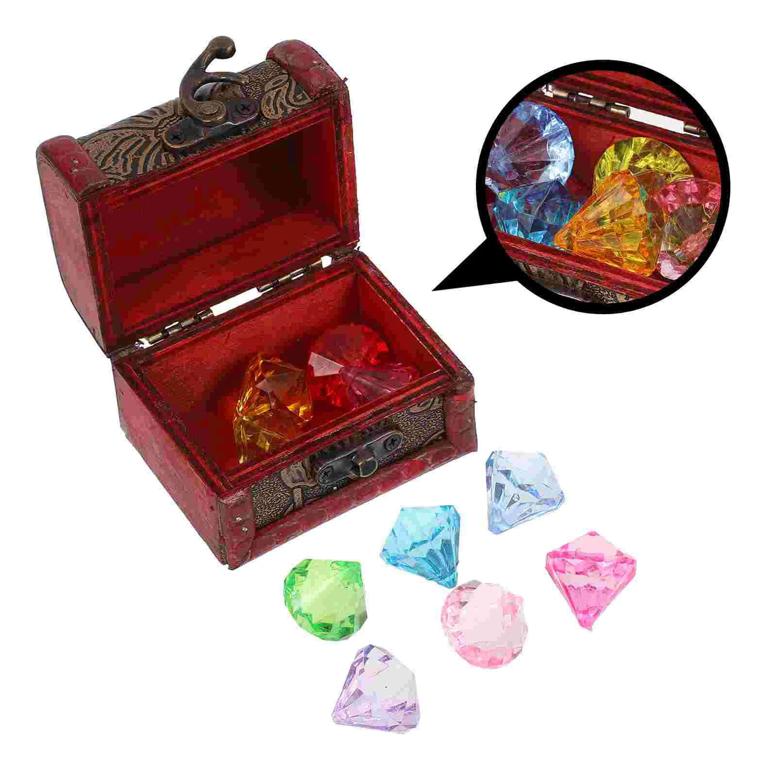 

Pirate Treasure Chest Kid Toy Acrylic Gemstones Diamonds Kids Toys Girls Decorate