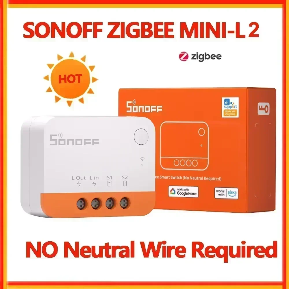 SONOFF ZBMINIL2 Extreme Zigbee 3.0 Smart Switch Mini L2 Нейтральный провод не требуется Одноместное