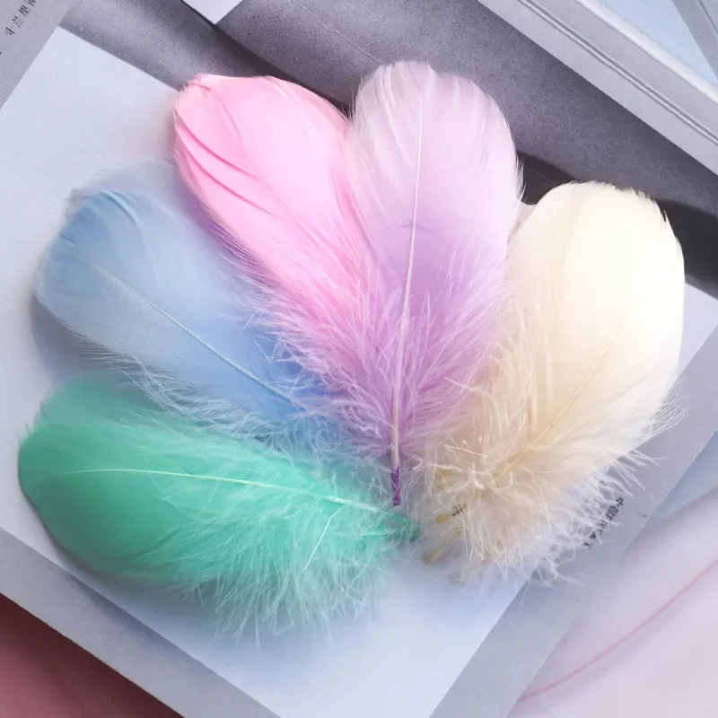 

Natural Goose Feathers Plumes 6-8cm Colourful Swan Feather Plume for Wedding Jewelry Mariage Craft DIY Home Decoration 50pcs
