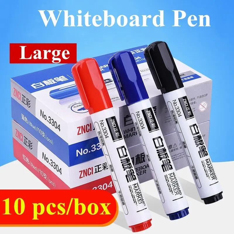 

10 Pens/Box Whiteboard Marker Pen Easy To Wipe Quick Drying Water-based Marker Repetitive Writing Board Erasable
