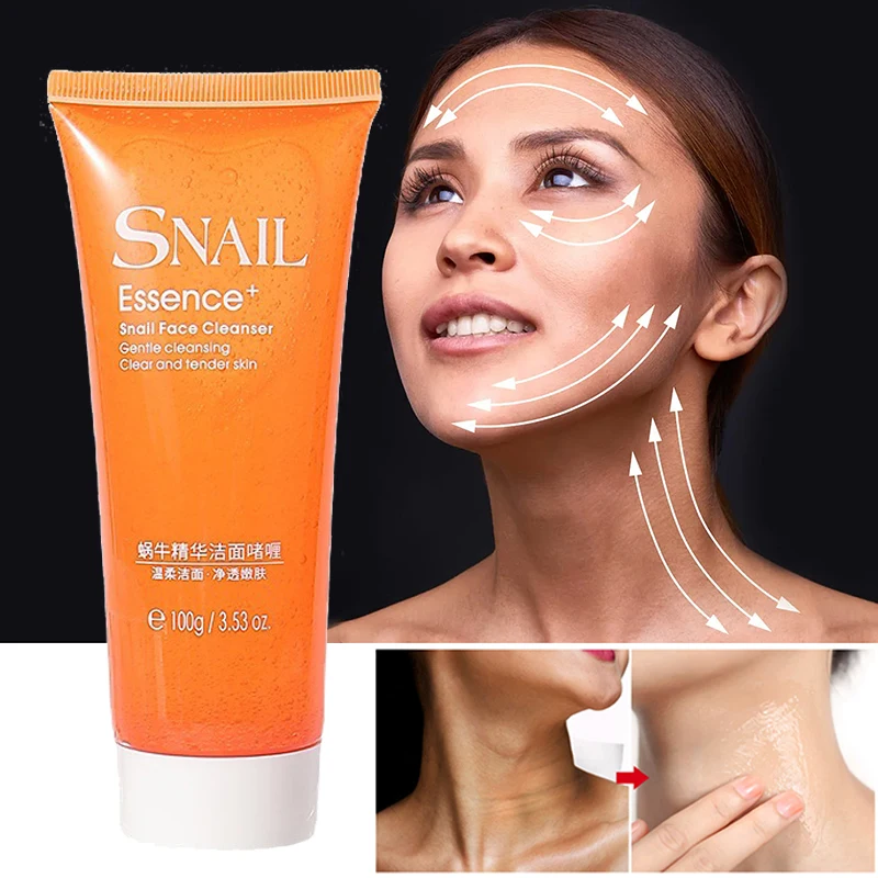 

Snail Facial Cleanser Facial Cleansing Rich Foaming Natural Gel Daily Face Wash Anti Aging Deep Clean Cosmetics Free shipping