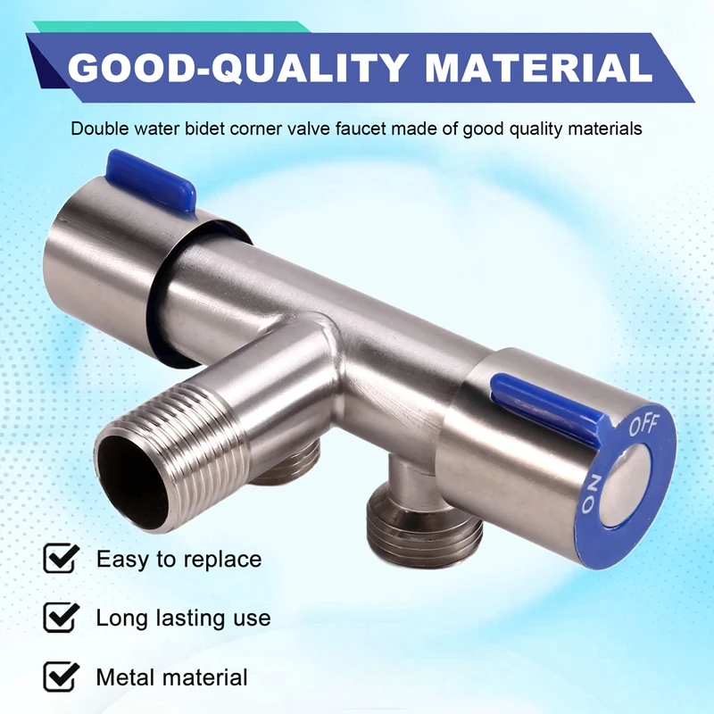 5 шт. двойной контроль 1 в 2 угловой клапан для ванной комнаты туалета стиральная