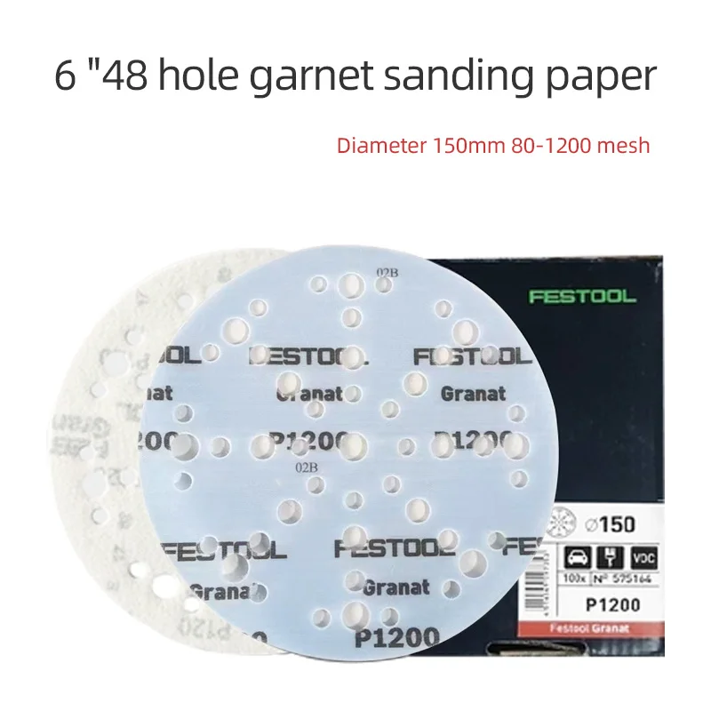Original Authentic German FESTOOL Garnet Sand Paper 48 Holes Back Velvet High Wear Resistance And Good Cutting Force