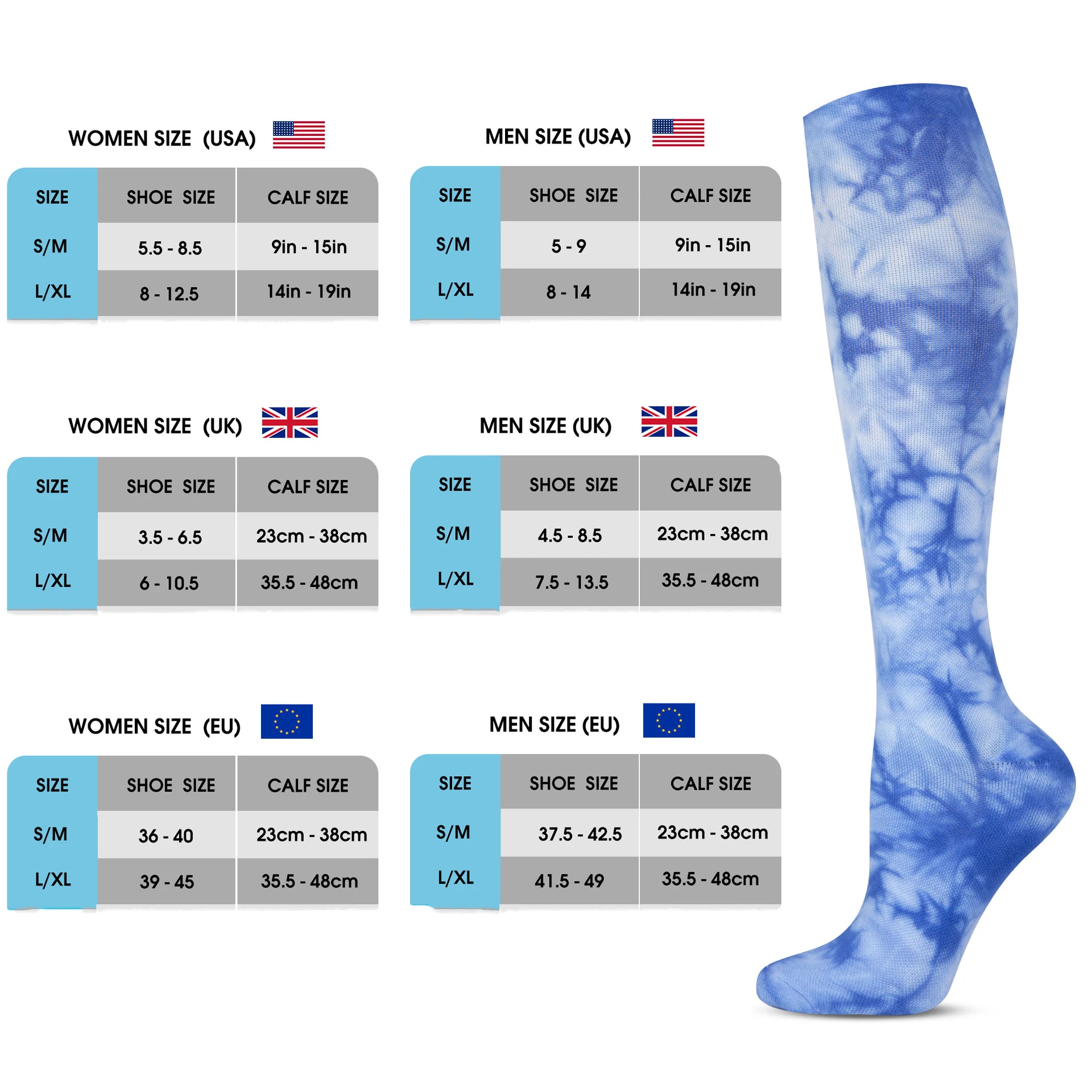 Dyed Sports Pressure Socks Long Tube Compression Socks Cotton Padded Terry Outdoor Mountaineering Cycling Marathon Running