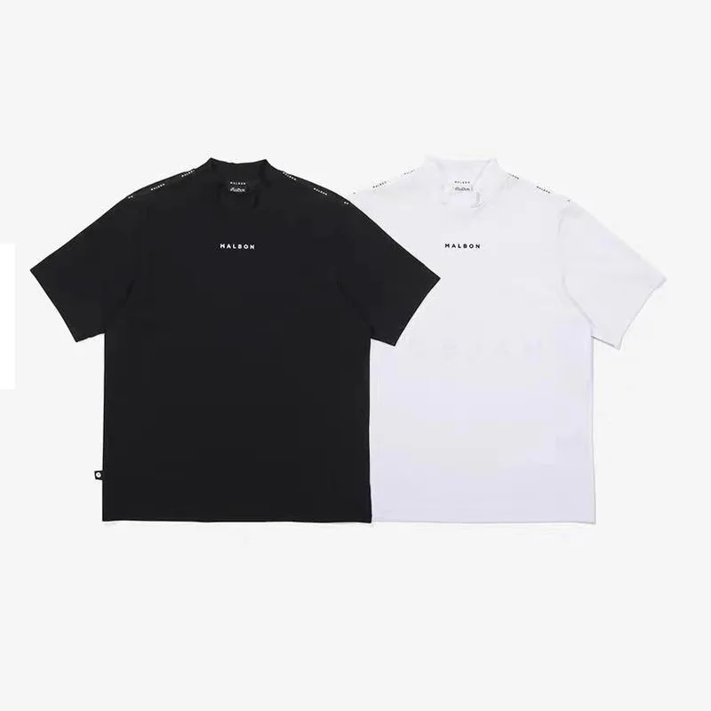 Men's Golf T-shirts Dry-Easy Turtleneck Sports Training  Breathable Loose Fashion Short-sleeved Tops Korean-style