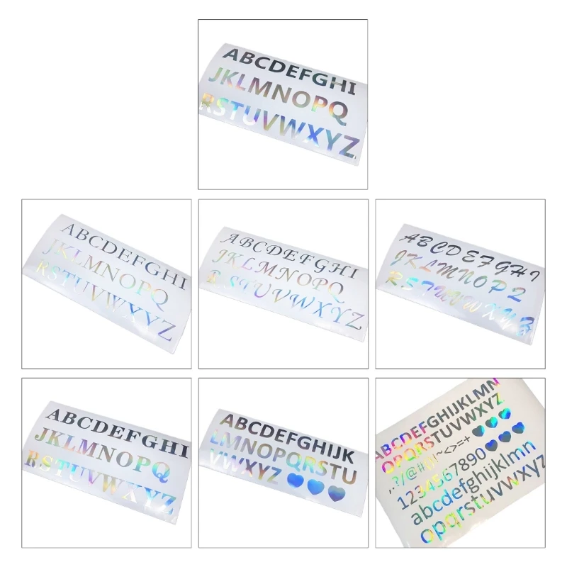 

26 Letters Number Flash Film Stickers Crafts Stickers for Decorating Cup Scrapbooks Notebook Phone Cards Wall Window