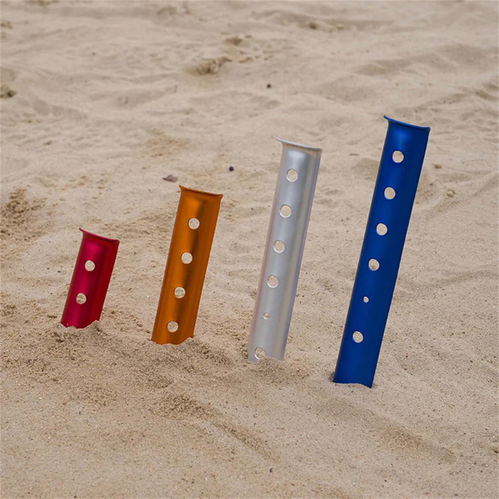 

Pack of 4 Tent Pegs Camping Outdoor U-shaped Canopy Stakes Aluminum Alloy Backpacking Inserting Rope Nail with Holes Red