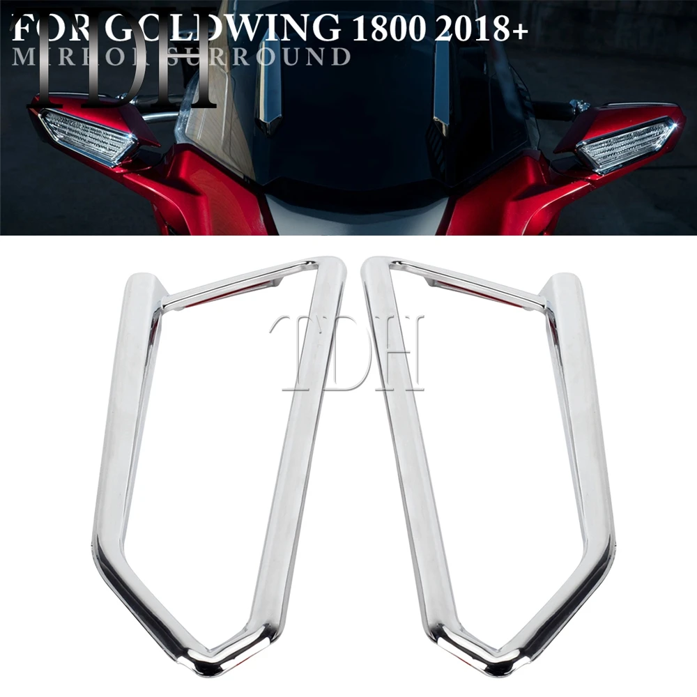 

Motorcycle Chrome Mirror Back Accent Grilles Front Signal Light Trim for Honda Goldwing GL 1800 GL1800 2018 2019 20 Accessories