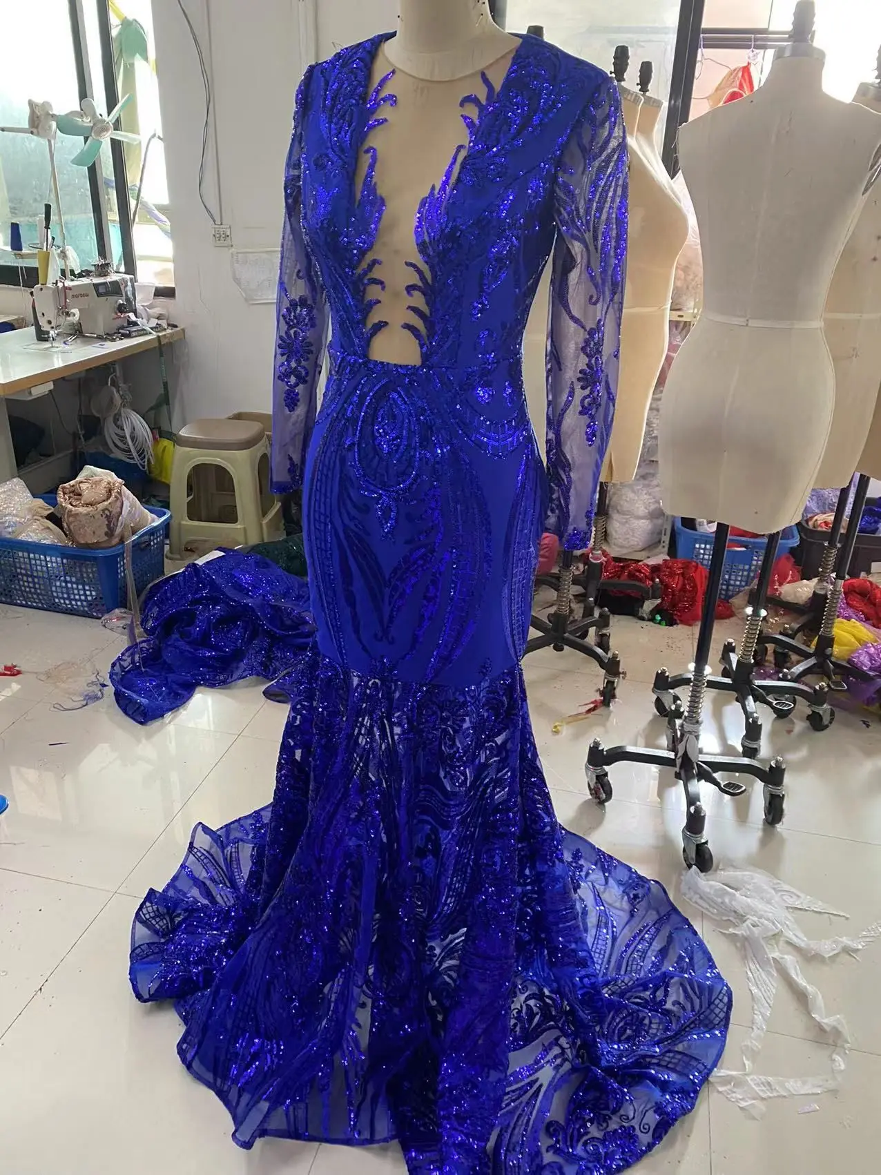 Образец блестящих блесток Русалка сексуальные платья для выпускного вечера