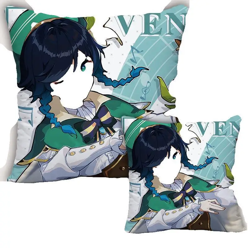 

Genshin Impact Anime Pillowcase for Girl Boy Kawaii Girl Home Decor Throw Pillow Cover 45x45 40x40 Pillows Case for Girls Room