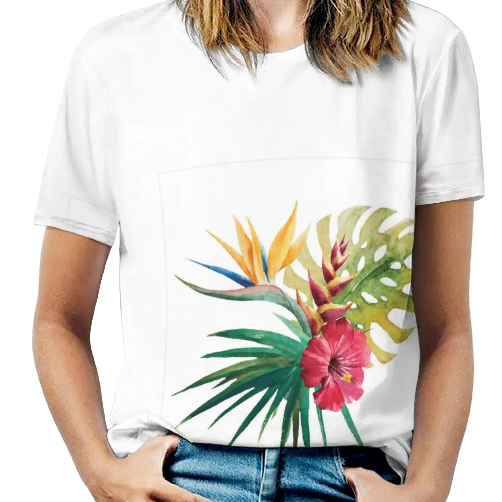 

Wild Tropical Orchid Flower Large Leaves Exotic Tropic Petals Picture T-shirt Crewneck Sports Funny Vintag Top Tee Novelty Fit