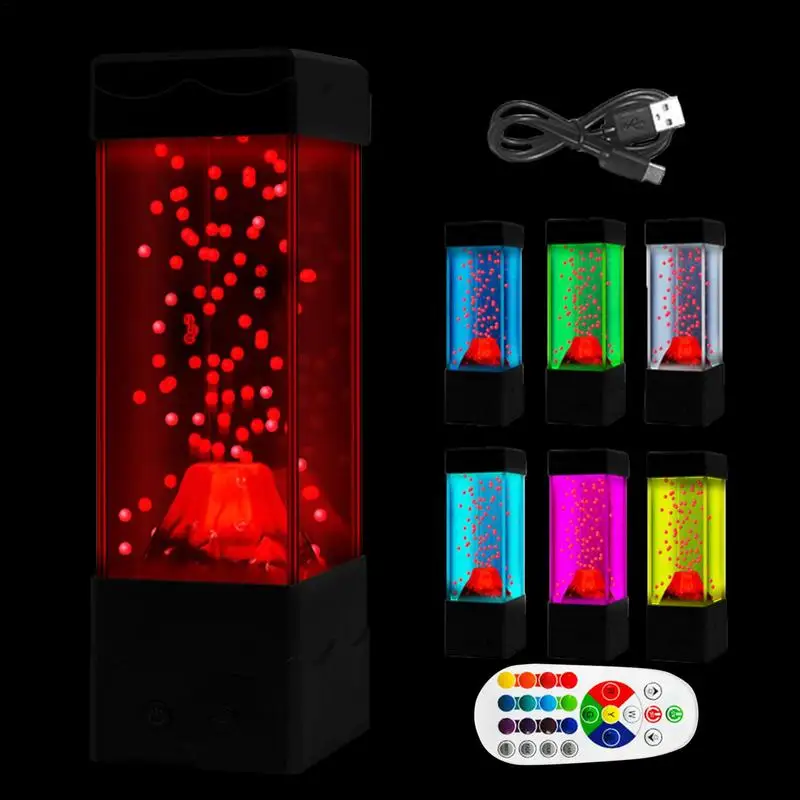 

Ночная лампа Volcano, имитация вулканического извержения, лампа с жидким движением, 16 цветов, сенсорные фонари с питанием от USB, Рождество