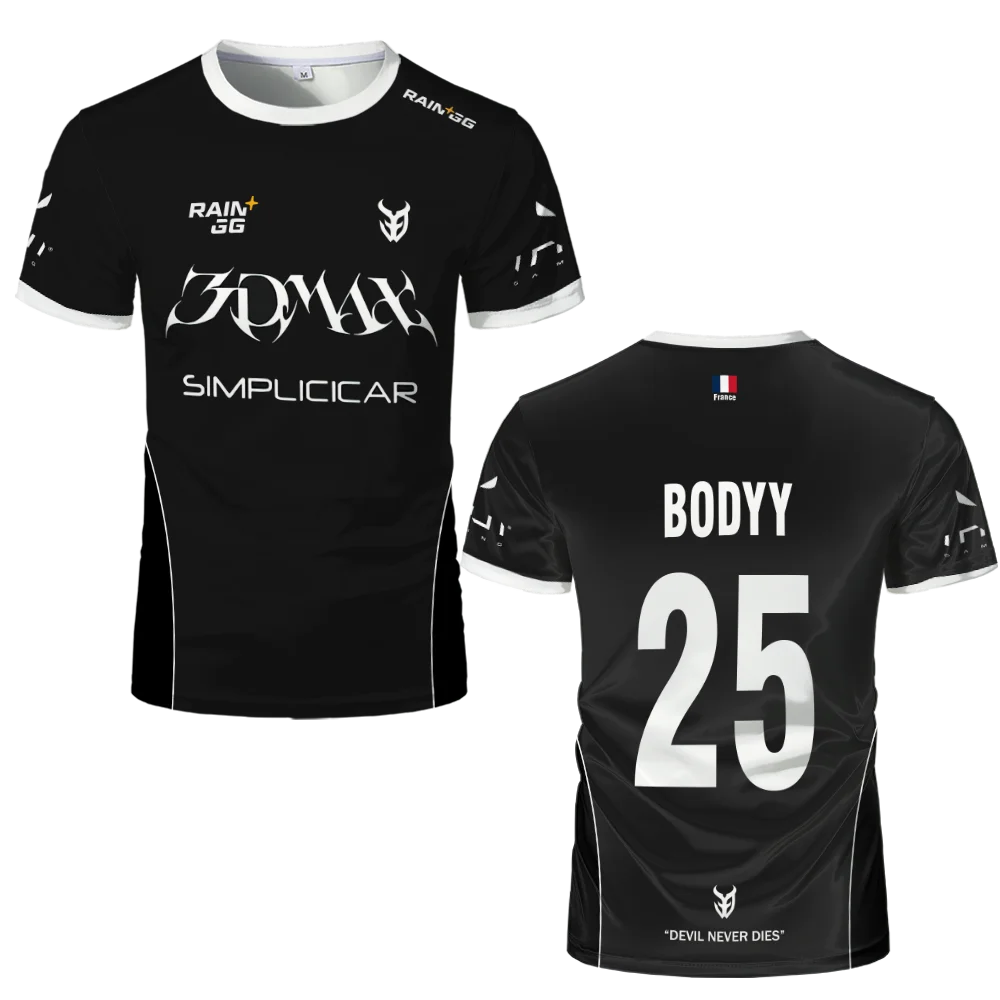 3DMAX Esports Team 2025 Униформа CS2 Pro League Дышащие тренировочные майки с короткими рукавами Мужская спортивная футболка с круглым вырезом Молодежные топы (art.: 3920d47610137) - 3920d47610137
