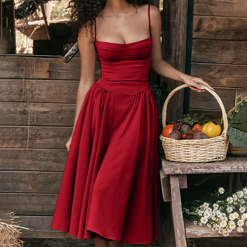 Винтажные праздничные платья Элегантное Длинное Платье на бретелях-спагетти с