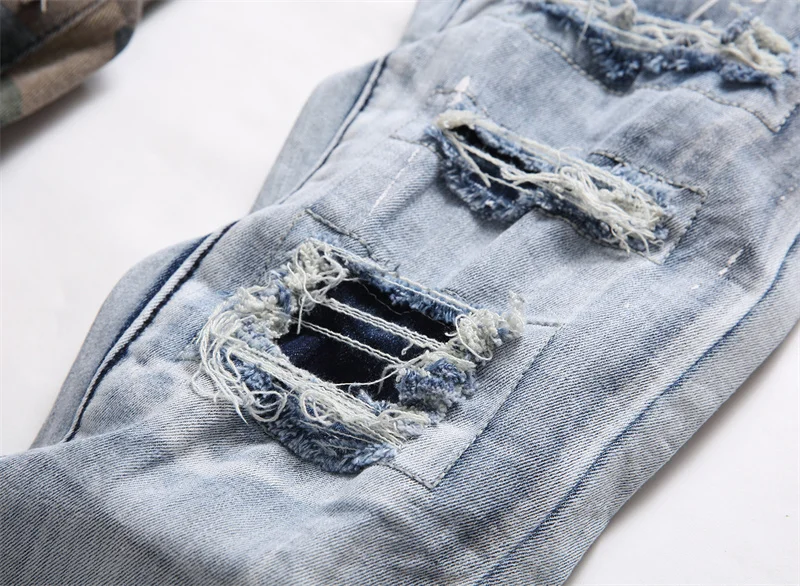 Men's Colorful Graffiti Printed Jeans Y2K Colorful Slim Fit Tapered Elastic Casual Pants Fashion Street Clothing Small Foot Pant