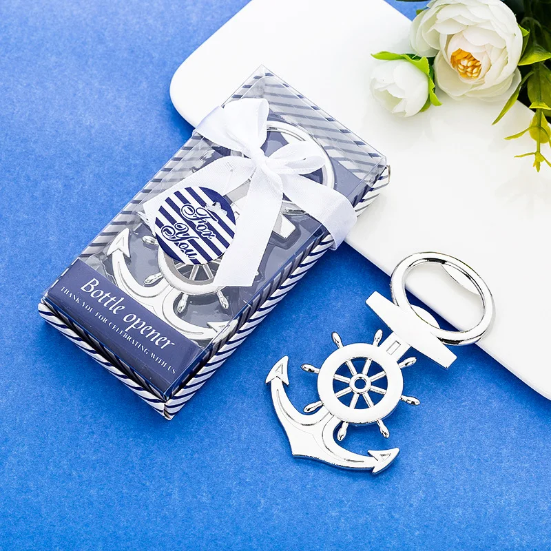 

20pcs/Lot Party Favors Wedding Souvenir Personalized Anchor Bottle Opener Gift Presents For Baby Shower Guest Giveaways