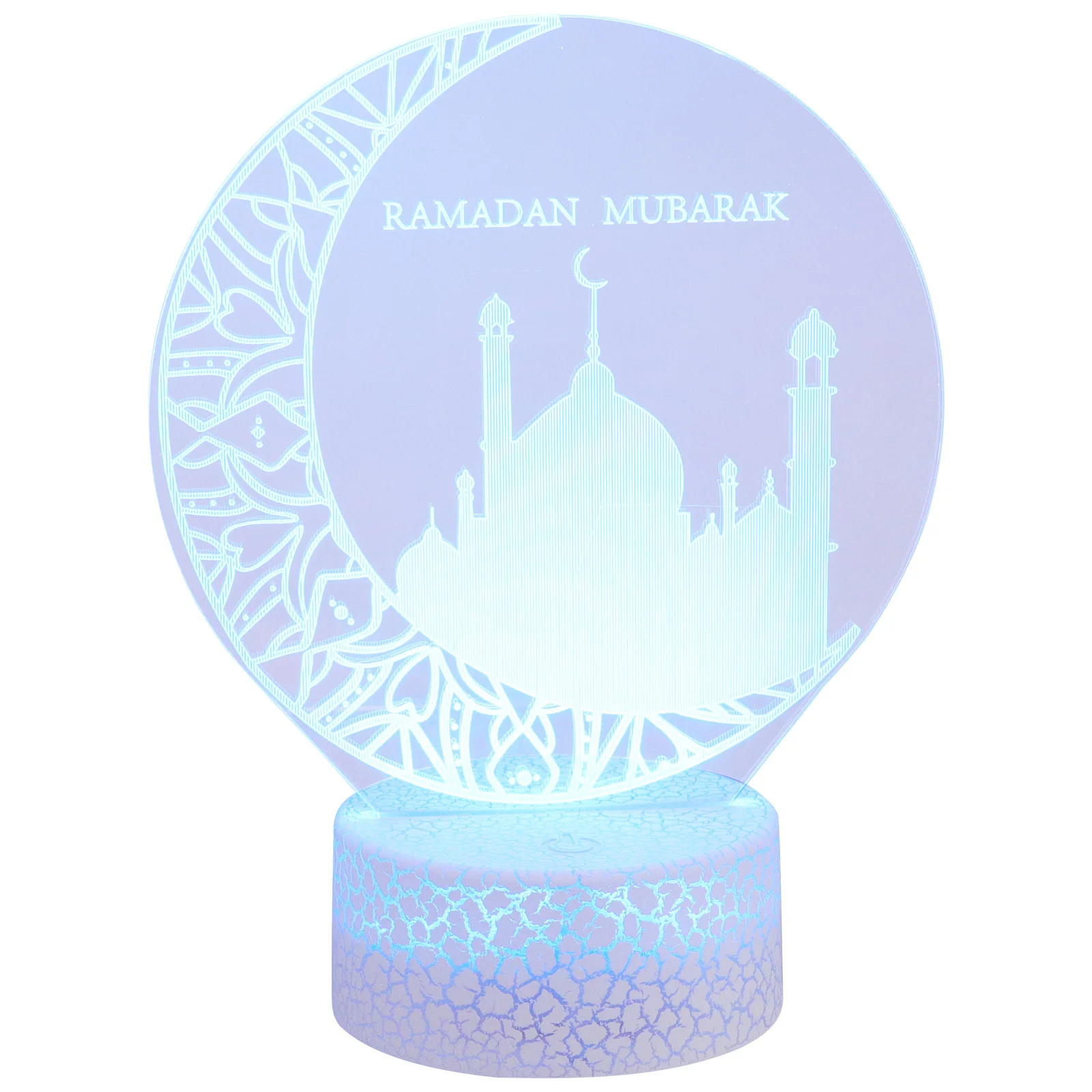 

1 Set of 3D Touch Type Small Night Light with Eid Mubarak Themed Design