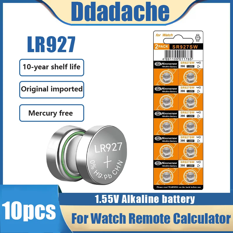 

New 10PCS AG7 395 LR927 395AL926F SR927SW Lithium Batteries Button Battery for Watch Toys Control Calculator Toy